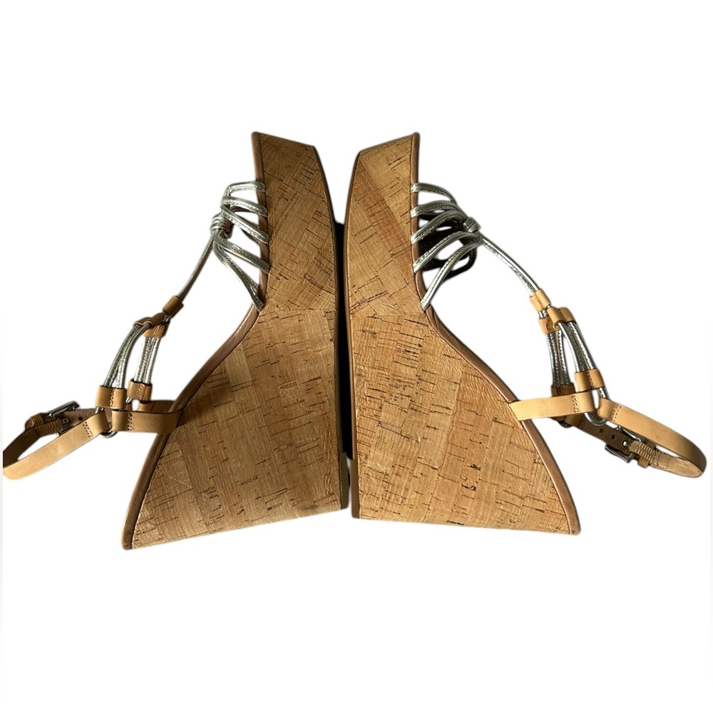 Coach Georgiana wedge strappy sandals silver Size 11 - Picture 5 of 10